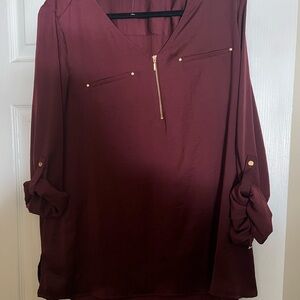 Apt. 9 Burgundy Women's Blouse XL